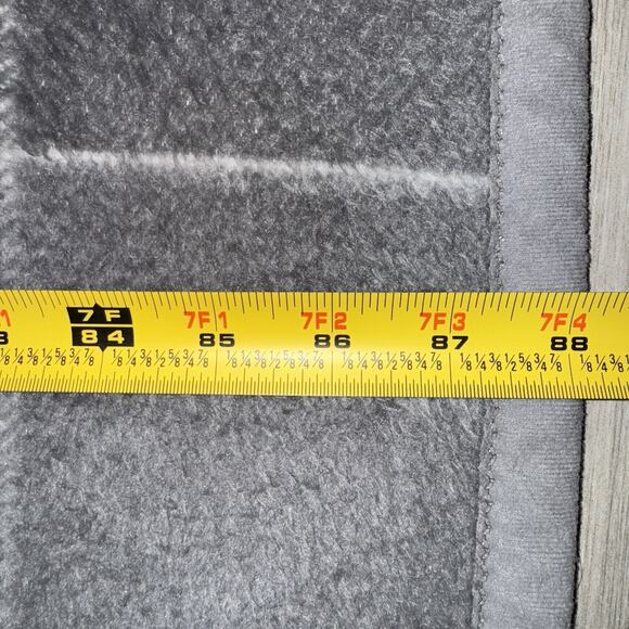 Vintage Biederlack Blanket 72x88 Gray‎ Plaid Velour Acrylic Made in West Germany - Picture 6 of 7